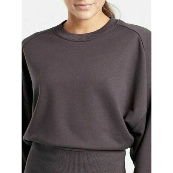 Athleta Potrero Sweatshirt Shale XXS Gray Relaxed Fit Crewneck ~ NEW!! - Picture 4 of 14